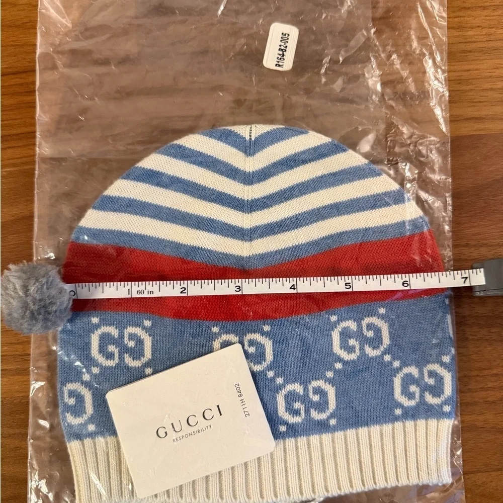 Gucci Striped Blue and Red Kids Hat - Size S
